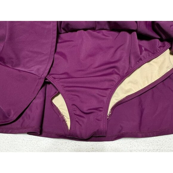 Swimsuits For All Plum Purple Ruched Pleated Swim Dress Size 18 - Picture 8 of 10